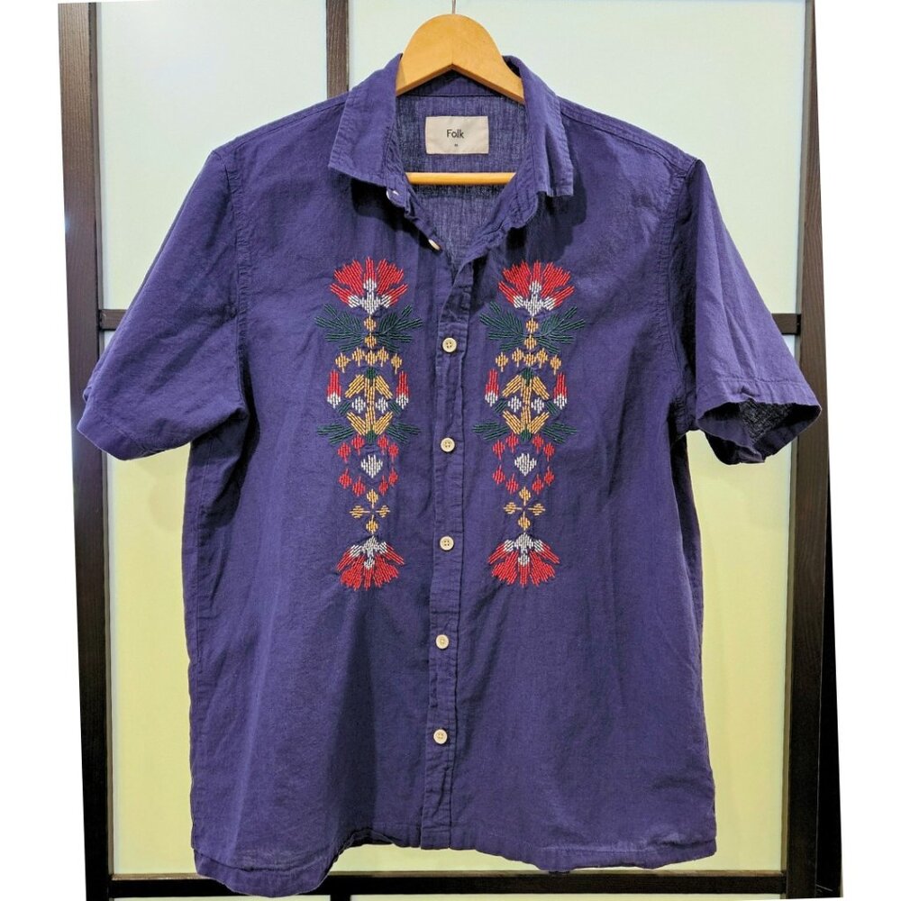 "Folk" Linen Blend Shirt